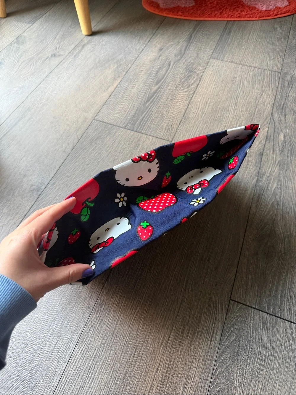 Baggu large go pouch - hello kitty apple print